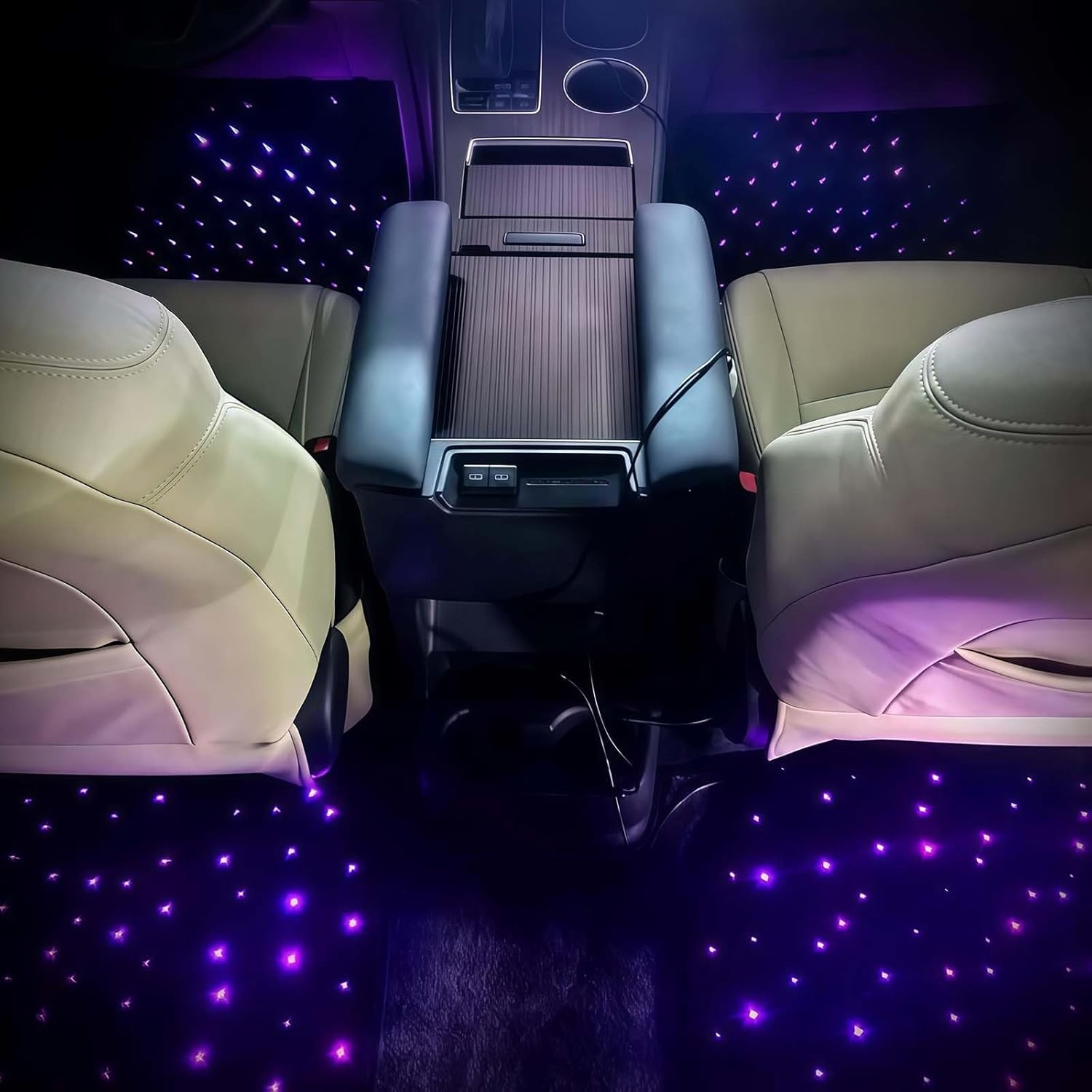 Starlight Automatten, Led-Glasfaser-Matten, 7 Farben, Wasserdicht, Rutschfest, Universal-Bodenauskleidung, Autozubehör Für SUV, Limousine, Van DC